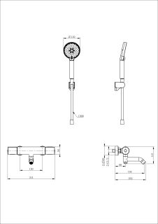 Смеситель для ванны с душем Wonzon & Woghand INN 2 WW-A2006-A1-MW с термостатом белый матовый